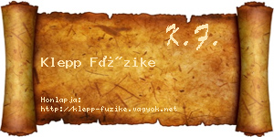 Klepp Füzike névjegykártya